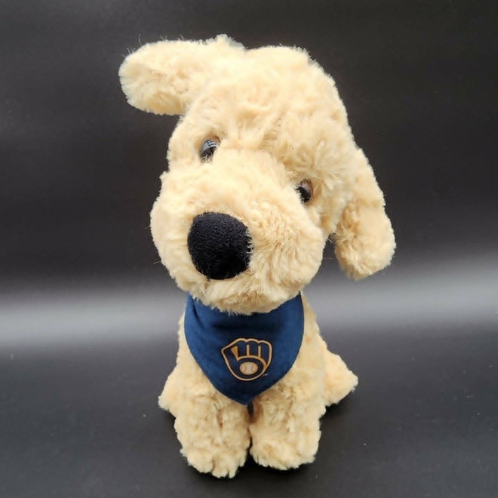 Mascot Factory Tan Milwaukee Brewers Dog Plush Mighty Tyke Retriever MLB Fan Toy